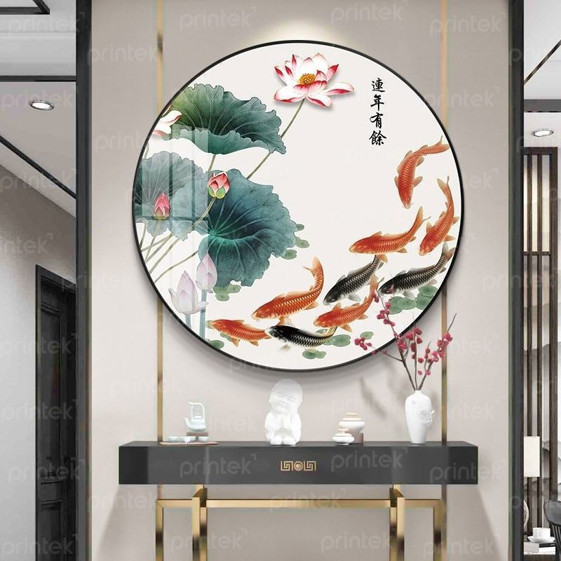 Tranh Cửu Ngư Quần Hội trong đầm sen mang ý nghĩa thịnh vượng, an khang