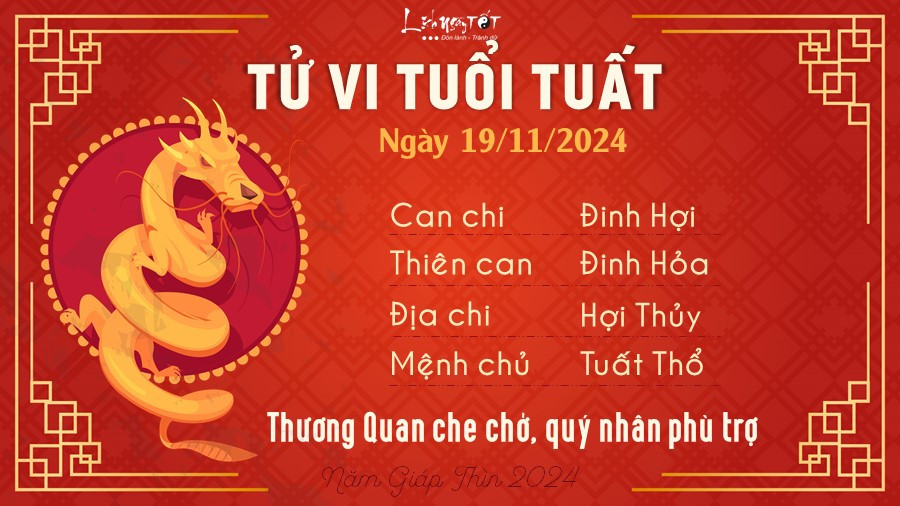 Tử vi 19/11/2024 - Tuất