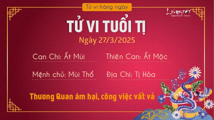 Tử vi 27/3 tuổi Tị, cần cẩn trọng thử thách và điều chỉnh cảm xúc