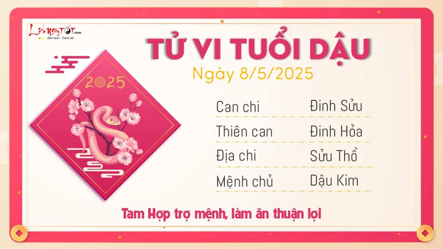 Tử vi chiêm tinh tuổi Dậu ngày 8/5/2025