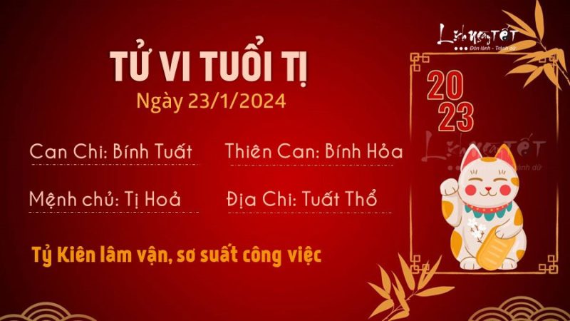 Tử vi hàng ngày 23/1/2024 tuổi Tý