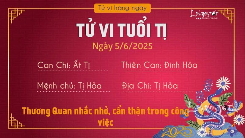 Tử vi hàng ngày 5/6/2025 tuổi Tý