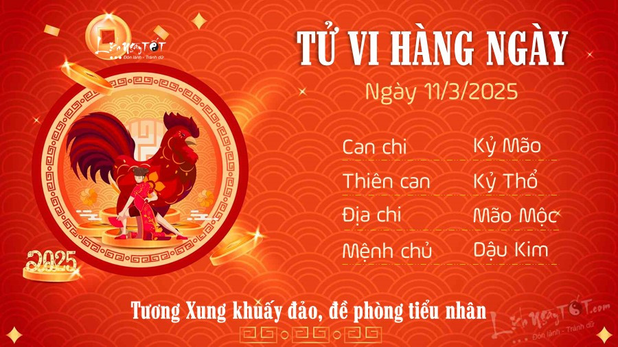 Tử vi hôm nay ngày 11/3/2025 cho tuổi Dậu