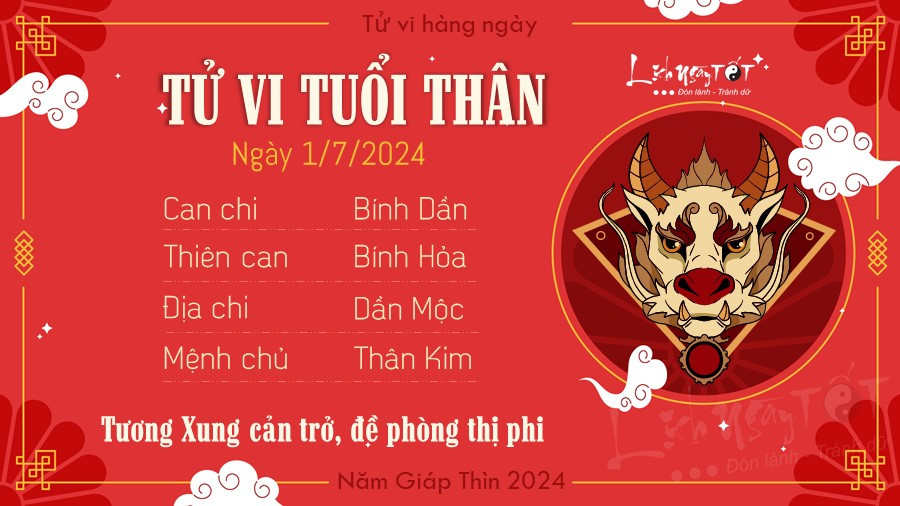 Tử vi ngày 1 tháng 7 tuổi Thân