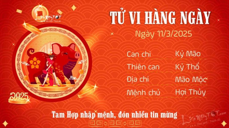 tử vi ngày 11 tháng 3 năm 2025 của 12 con giáp