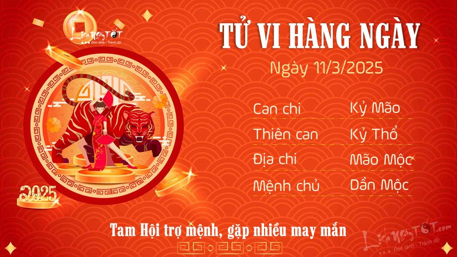 Tử vi ngày 11 tháng 3 tuổi Dần: Vận trình cát lành, công việc hanh thông