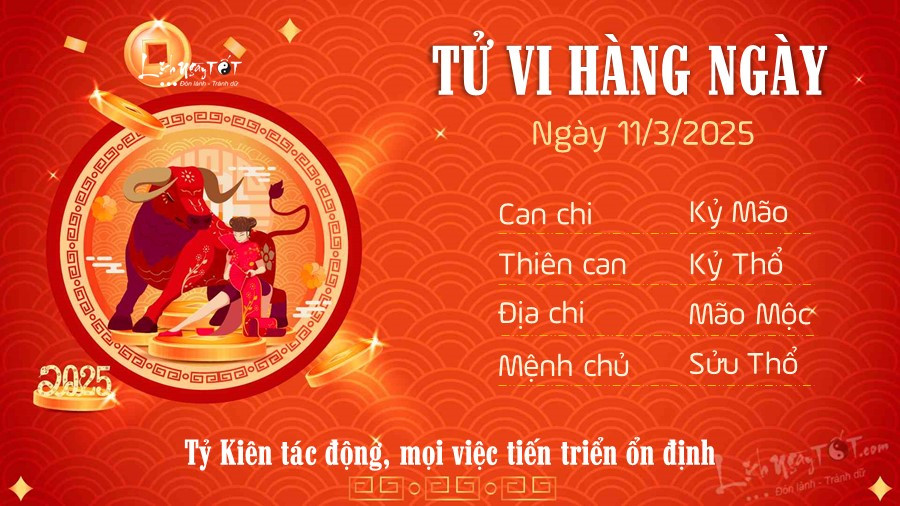 Tử vi ngày 11 tháng 3 tuổi Sửu: Vận trình ổn định, cần cẩn trọng tài chính