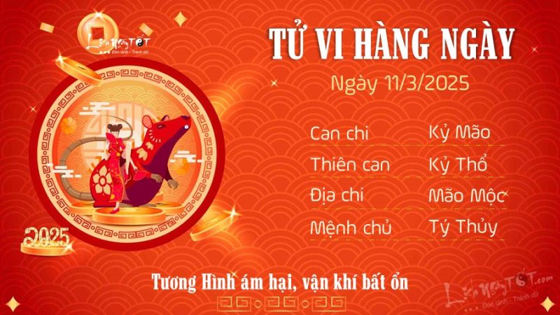 Tử vi ngày 11 tháng 3 tuổi Tý: Vận trình cần cẩn trọng tài chính và tiểu nhân