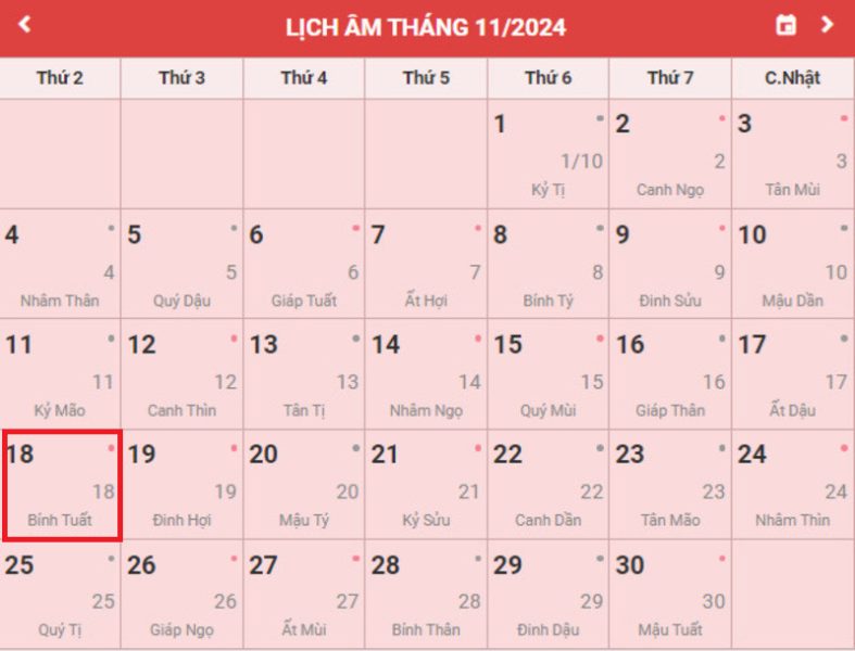 tử vi ngày 18 tháng 11