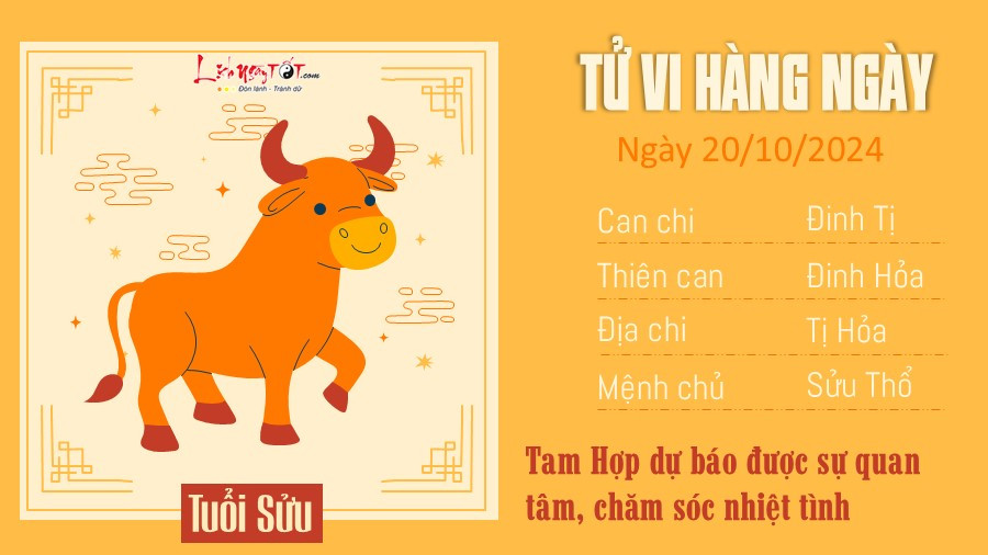 Tử vi ngày 20 10 của 12 con giáp tuổi Sửu với tin vui về tình cảm và tài lộc