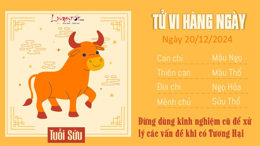 Tử vi ngày 20/12/2024 cho tuổi Sửu, lời khuyên về công việc và tài chính