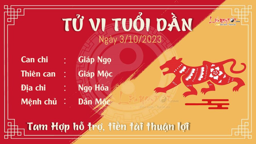 Tử vi ngày 3/10/2024 tuổi Dần