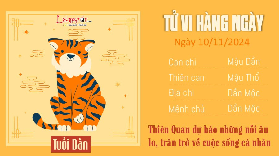 Tử vi tuổi Dần 10/11/2024 đối mặt vấn đề cũ