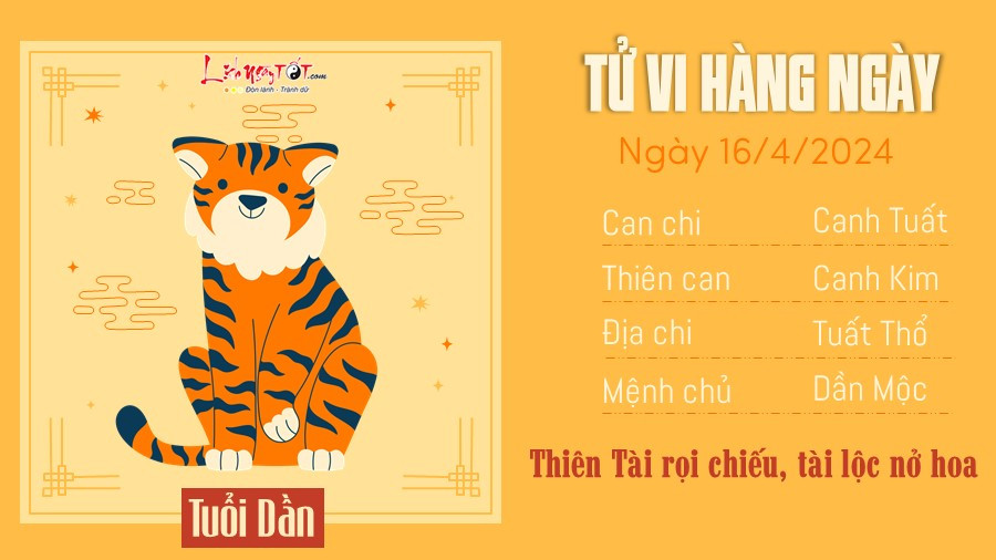 Tử vi tuổi Dần ngày 16 tháng 04 đón nhận tài lộc