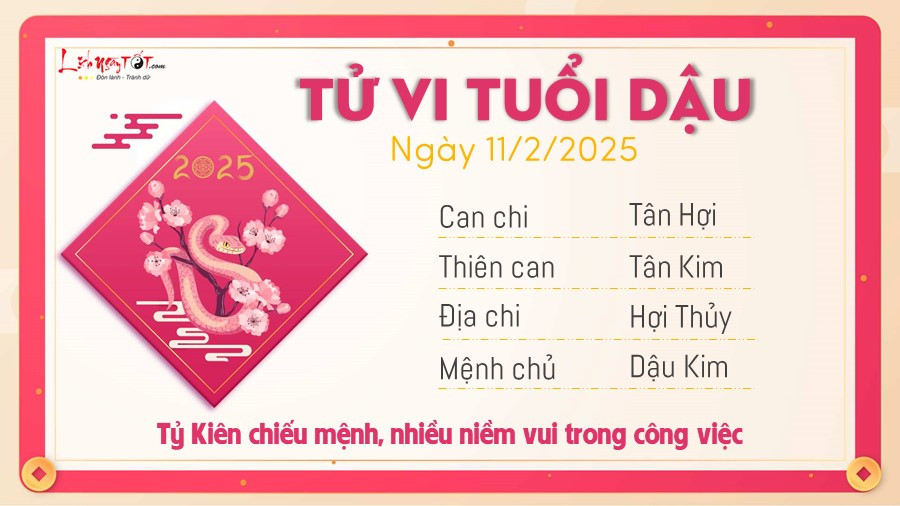 Tử vi tuổi Dậu ngày 11/2/2025