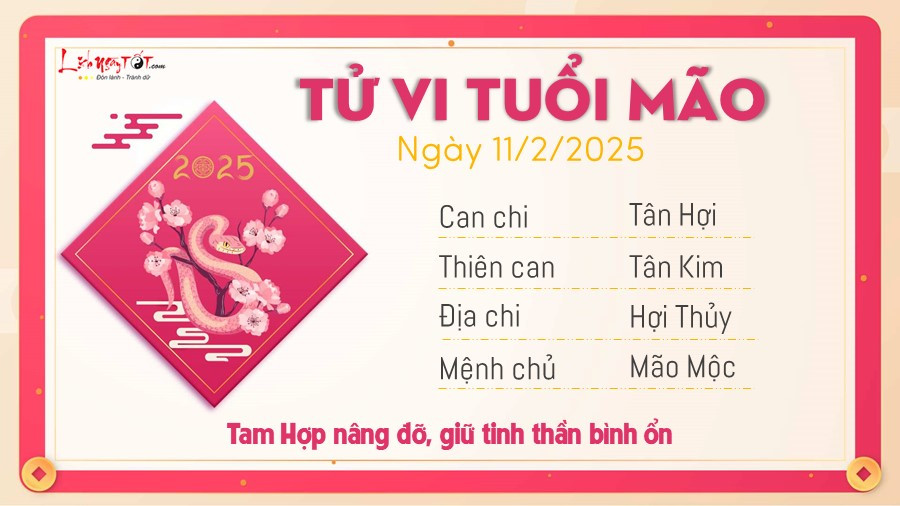 Tử vi tuổi Mão ngày 11 tháng 2 năm 2025