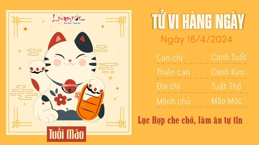 Tử vi tuổi Mão ngày 16 tháng 04, tiền bạc dồi dào