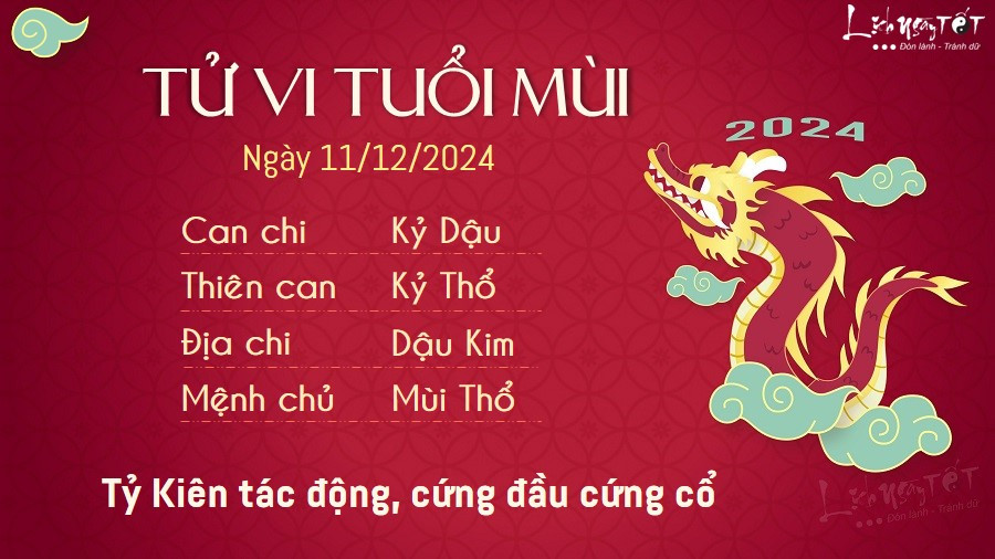 Tử vi tuổi Mùi ngày 11 tháng 12 năm 2024