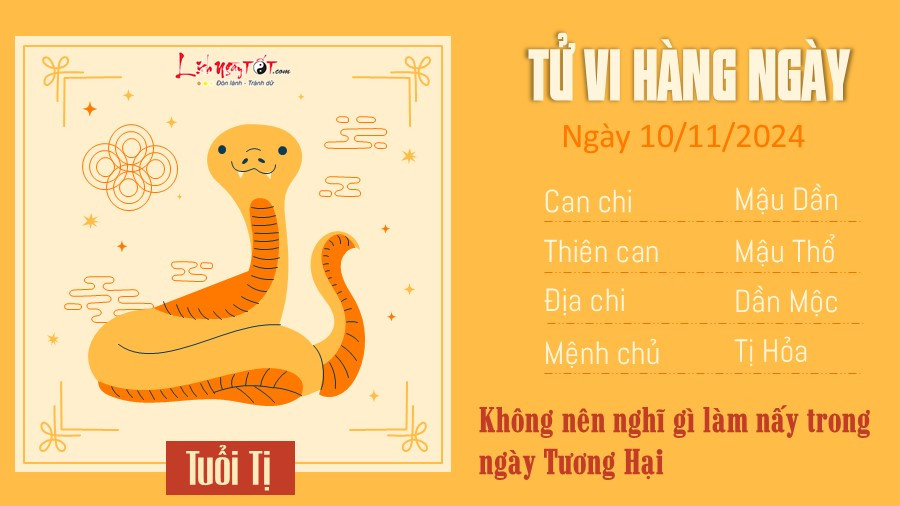 Tử vi tuổi Tỵ 10/11/2024 cẩn trọng hành động