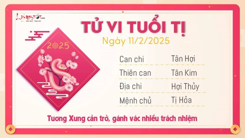 Tử vi tuổi Tý ngày 11/2/2025