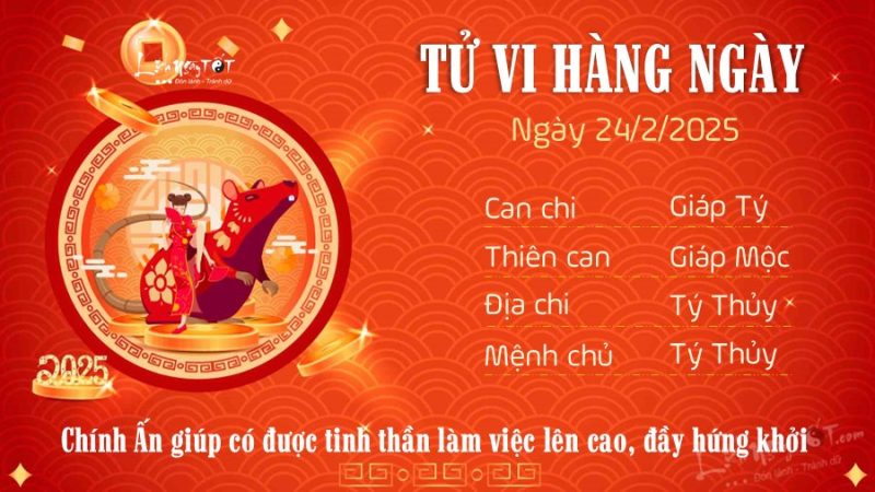 Tử vi tuổi Tý ngày 24/2/2025, biểu tượng tâm linh cho vận trình