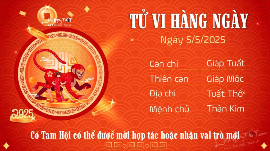 Tuổi Thân có thể đón nhận tin vui tài chính trong ngày 5/5/2025