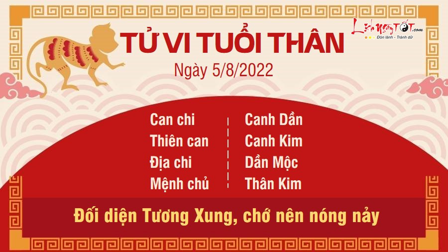 Tuổi Thân đối mặt thử thách theo tử vi ngày 5 tháng 8