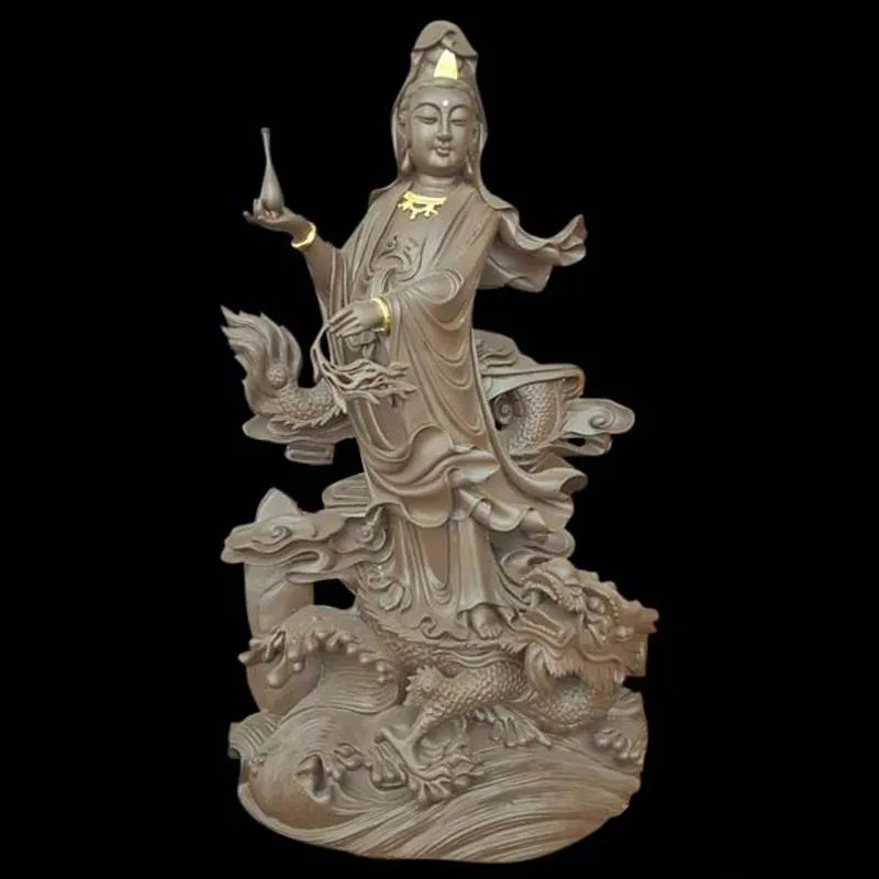Tượng Quan Âm cưỡi rồng vượt biển khổ, che chở chúng sinh