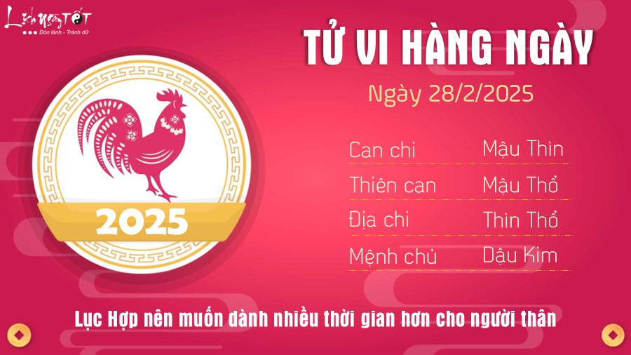 Vận hạn tuổi Dậu ngày 28 tháng 2 năm 2025