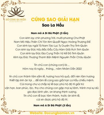 Văn khấn lễ vật cúng sao La Hầu để giải trừ vận hạn