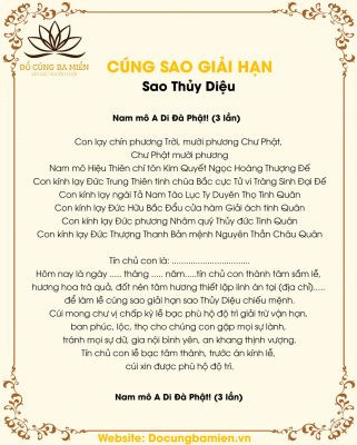 Văn khấn lễ vật cúng sao Thủy Diệu cầu bình an