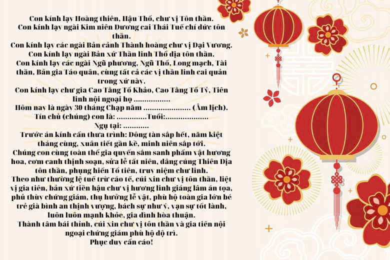 Văn khấn trong nhà