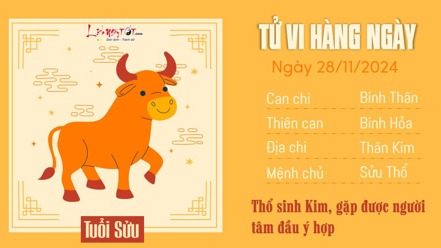 Xem tử vi ngày 28 tháng 11 năm 2024 cho tuổi Sửu, cẩn trọng trong công việc nhưng tình duyên nở rộ