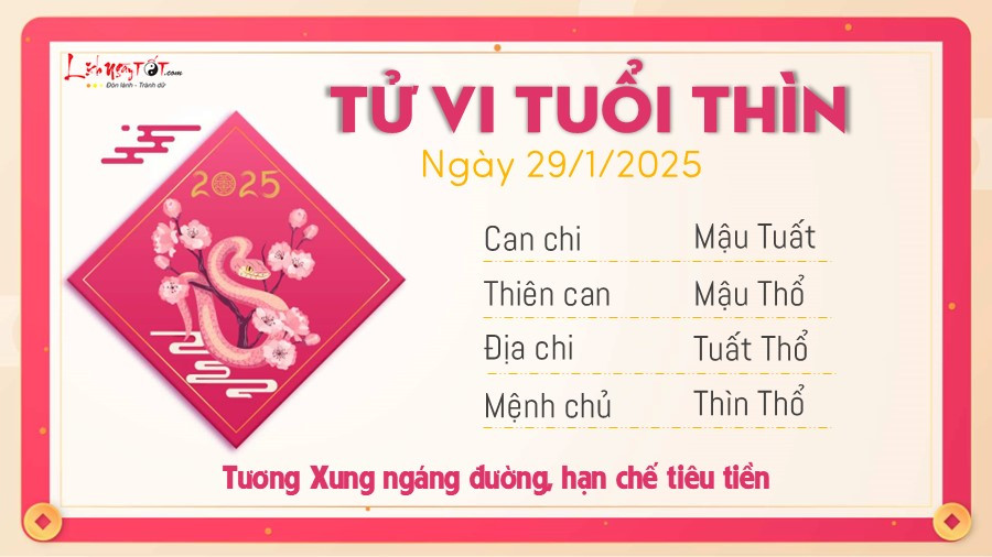 Xem tử vi tuổi Thìn ngày 29 tháng 1 năm 2025, Rồng thể hiện sự quyền uy