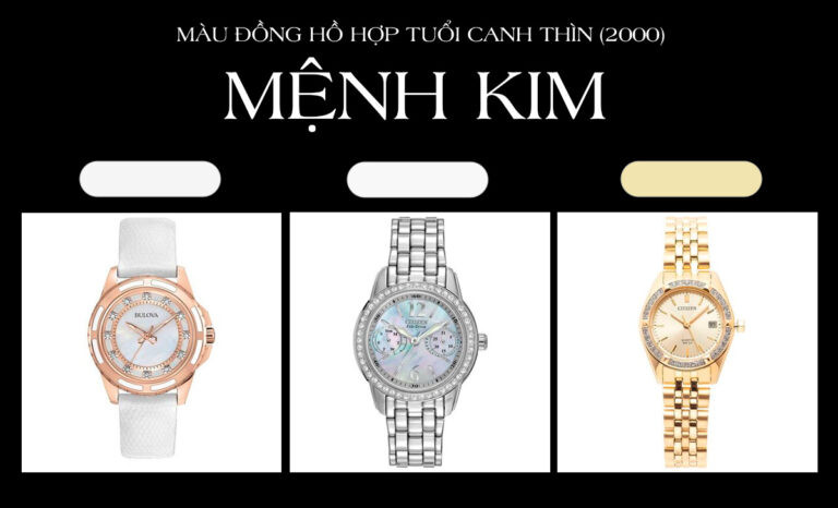Bảng màu phong thủy hợp mệnh Kim cho người tuổi Canh Thìn