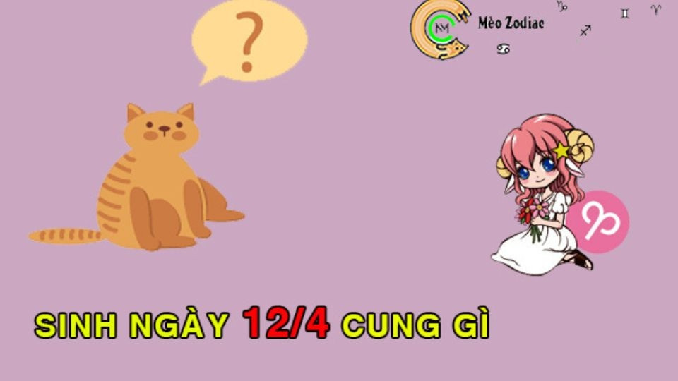 biểu tượng cung Bạch Dương hình con cừu đực, đại diện cho người sinh ngày 12/4