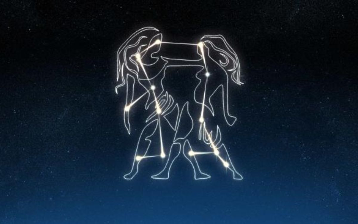 Biểu tượng cung Song Tử tiếng Anh (Gemini) với hình ảnh cặp song sinh biểu trưng cho sự linh hoạt.