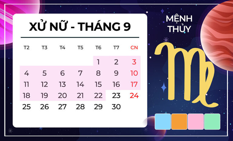 Biểu tượng cung Xử Nữ và bảng màu sắc phong thủy hợp mệnh Thủy tháng 9