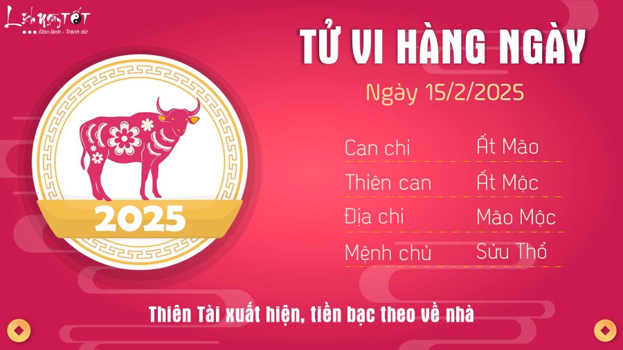 Biểu tượng tuổi Sửu trong tử vi ngày 15 tháng 2 năm 2025, mang ý nghĩa tài lộc
