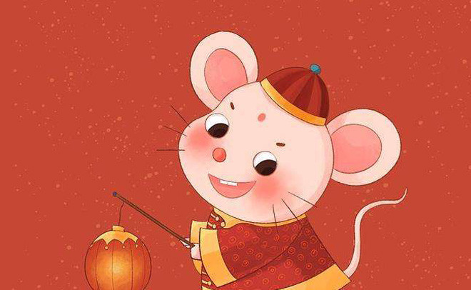 Bức tranh phong thủy 12 con giáp, hình ảnh chuột đứng đầu, biểu tượng cho việc xem tử vi đường tình duyên