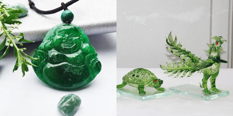 Các vật phẩm phong thủy màu xanh lá cây tượng trưng cho sự phát triển của người tuổi Tỵ mệnh Mộc