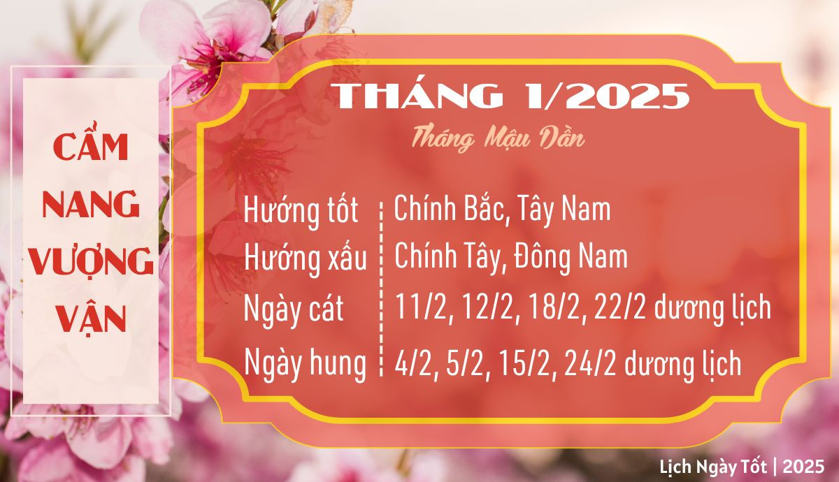 Cẩm nang vượng vận cho tử vi tháng 1 2025
