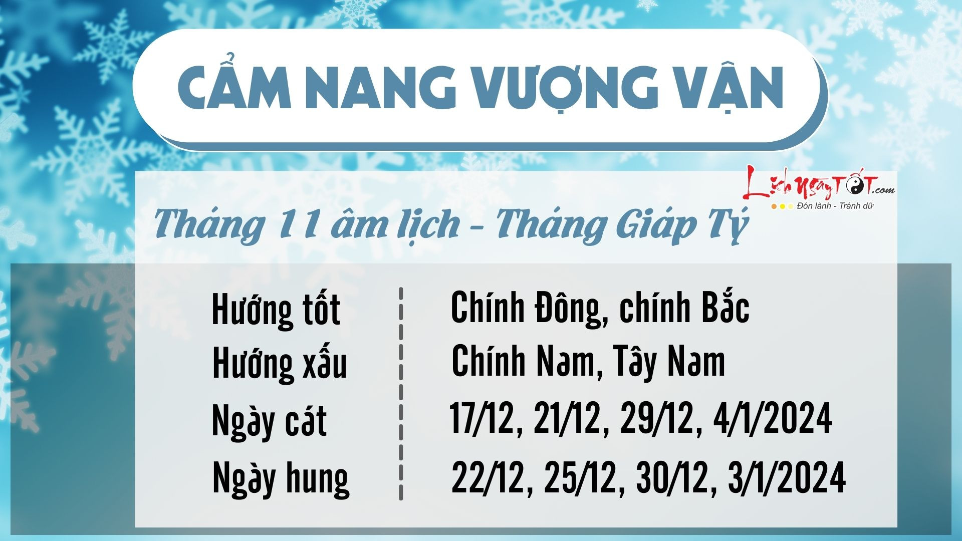 Cẩm nang vượng vận tháng 11 âm lịch