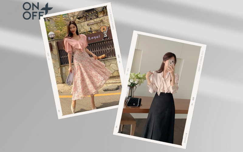 chân váy midi áo blouse nữ tuổi 40