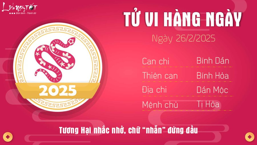 Chiêm tinh ngày 26 tháng 2 cho tuổi Tỵ