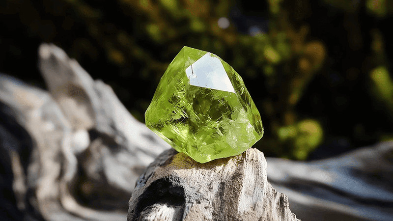 Đá Peridot mang lại may mắn và tài lộc, hỗ trợ bản mệnh Thạch Lựu Mộc của nam Canh Thân 2025