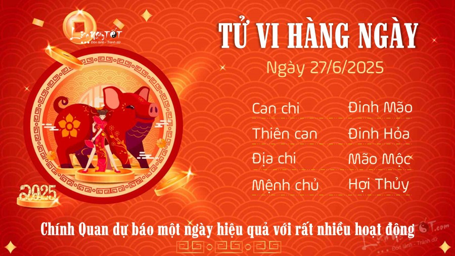 Dự báo chi tiết tử vi tuổi Hợi ngày 27 tháng 6 năm 2025