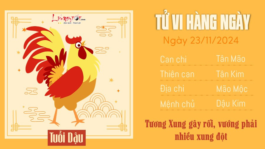 Dự báo công việc tuổi Dậu trong tử vi 23/11/2024