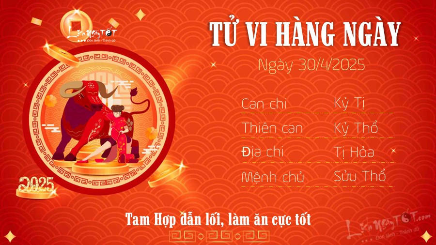 Dự báo tử vi ngày 30/4/2025 cho tuổi Sửu