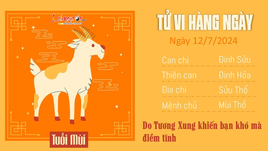 Dự báo tử vi tuổi Mùi ngày 12 tháng 7, tài lộc dồi dào, cần giữ bình tĩnh